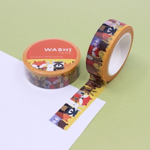 Winter Woodland Forest Creatures Washi Tape, Animal Lover Craft Tapes, Bears Fox Skunk Deer Owl Forest Animal Tape | BBB Supplies | R-RGW017