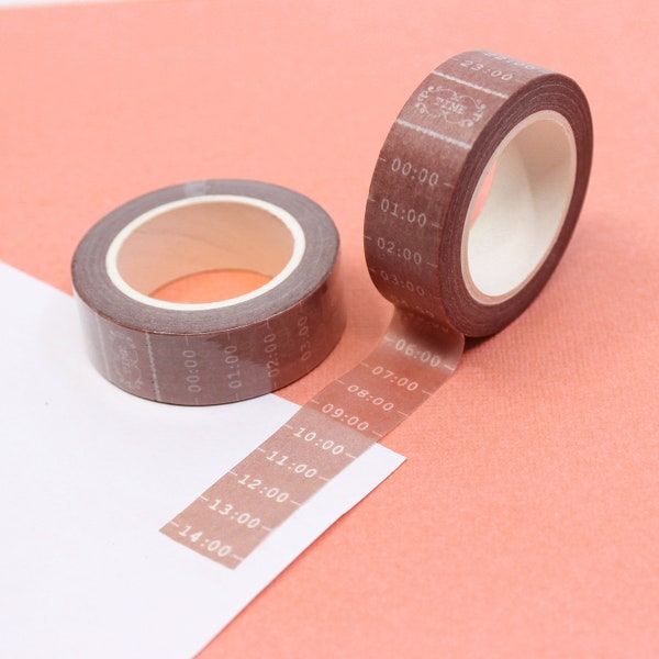 Time of Day Calendar Washi Tape, Pre made Time Calendar Planner Tape, Schedule Washi Tape, To Do List Washi Tape | BBB Supplies | R-GH627