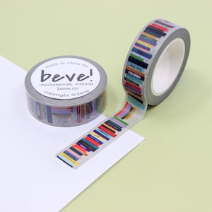 boekstapelpatroon washitape, bibliotheekboeken papiertape, boekentape, boek leeslogboek BUJO tijdschrift spread tape | BBB-benodigdheden | R-RBV011