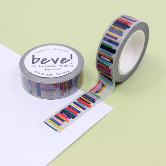 Book Stack Pattern Washi Tape, Library Books Paper Tape, Books Tape, Book Reading Log BUJO Journal Spread Tape | BBB Supplies | R-RBV011