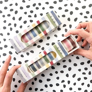 Juego de cintas washi estilo pancarta de acuarela, cintas washi de acuarela con colores del arco iris, juego de cajas washi, cintas de suministros para planificadores / BBB Supplies / R-ST021