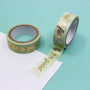 Groene motiverende zinnen Washi Tape, mooie citaten ambachtelijke tapes, typografie groene planner tapes en stickers | BBB-benodigdheden | R-M085