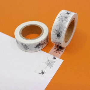 Black and White Spider Web Pattern Washi Tape, Halloween Spiders Web Tape, Spider Washi Tape, Creepy Spider Web | BBB Supplies | R-ZH1769
