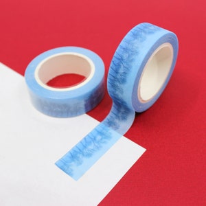 Glitter Blue Winter Landscape Pattern Washi Tape, Blue Shadowy Forest Landscape, Christmas Forest Trees Craft Tape| BBB Supplies | R-GH1-050