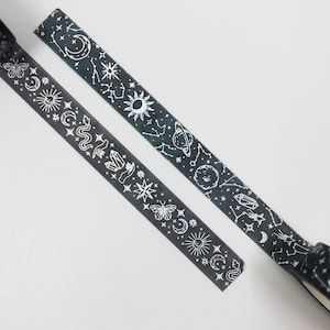 Hemelse symbolen en mystiek symbool Washi Tape, New Age Washi, spirituele symbolen Washi, Outer Space Sky Washi | BBB-benodigdheden | R-AL113