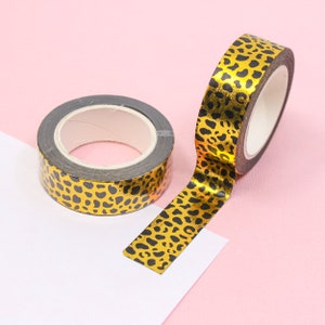 Gold Foil Leopard Washi Tape, Gold Foil Safari Paper Tape, Animal Print Washi Tape, Stickers & Planner Tapes | BBB Supplies | R-AL130