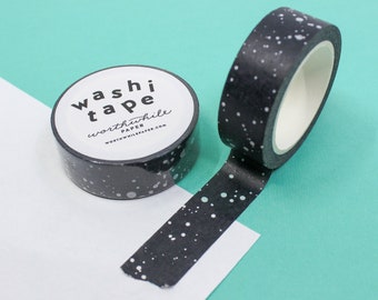 Modern Random Tiny Paint Splash Dot Washi Tape, Black Splatter Paint Washi Tapes, Speckle Dots Gift Wrap Supplies | BBB Supplies | R-RWP-003