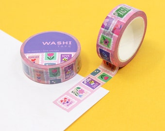 Love Stamps Washi Tape, Valentines Washi Tape, Heart Washi Tape, Snail Mail Heart Stamps Stickers & Planner Tapes | BBB Supplies | R-RGW024
