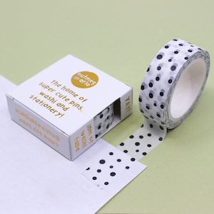 Modern Abstract Random Polka Dot, Funky Black and White Dots Print, Random Polka-dots Washi Tape | BBB Supplies | R-RNA-001