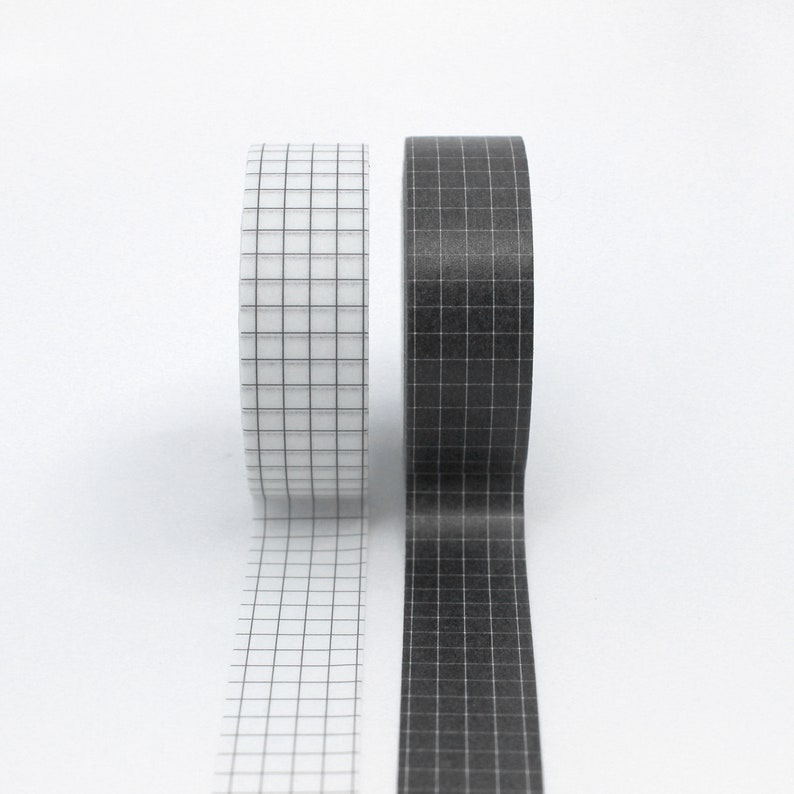 Calendaring Tape Supplies Black White OR Grey Grid Pattern Washi Tape Journaling Washi Tape BBB SUPPLIES R-GH345 R-GH344 GH1-007