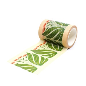 Extra Wide Garden Party Washi Tape, 2.5 in Large Garden Leaf Craft Tape, Vintage Floral Calendar Scrapbooking tape | BBB Supplies | R-RJW004