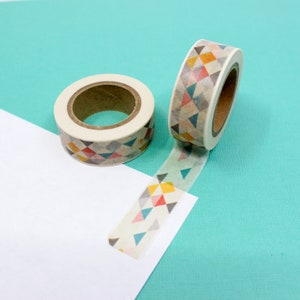 Taśma washi w stylu Modern Bauhaus Triangle, taśma trójkątna geometryczna, taśma z wzorem Southwest, wzór Mid Century | BBB Supplies | R-ZH0843-15