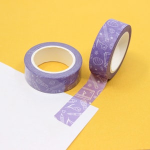Purple Spring Planner Objetos Washi Tape, Linda Cinta de Primavera, Planificador de Vacaciones de Pascua Washi Cintas y Pegatinas / Suministros BBB / R-GH1442