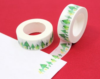 Holiday Green Christmas Tree Washi Tape, Forest Trees Washi Tape, Forest Trees tape, Green Tree line Washi Tape | BBB Supplies | R-GH509