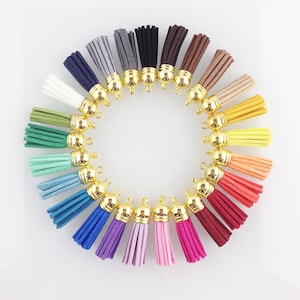 Color Tassel with Gold Top // Red Tassel, Blue Tassel, Pink Tassel, Brown Tassel, Tan Tassel, Black Tassle, Grey Tassel // R-TL001-24G