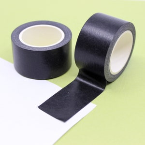 Brede effen zwarte Washi tape, 25MM zwarte papieren tape, scrapbooking tape, cadeaupapier tape, brede neutrale Washi tape | BBB-benodigdheden | R-SL104