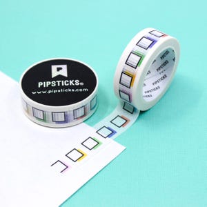 Cinta washi con casillas de verificación para listas de tareas pendientes, washi de colores para listas de tareas pendientes, cinta para calendarios y planificadores / BBB Supplies / RPX002
