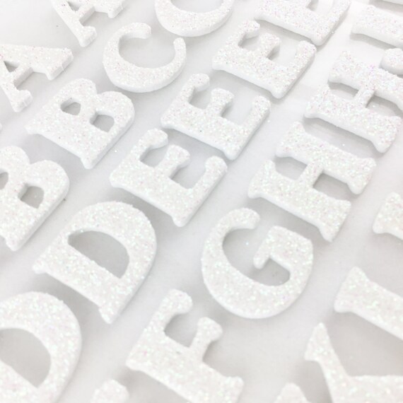 White Glitter Foam Letter Stickers Scrapbooking Craft Etsy