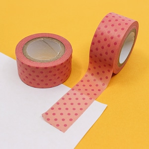 Roze stippen washi tape, stippenpatroon ambachtelijke tapes, moderne stippen decoratief patroon planner tapes en stickers | BBB-benodigdheden | R-M067