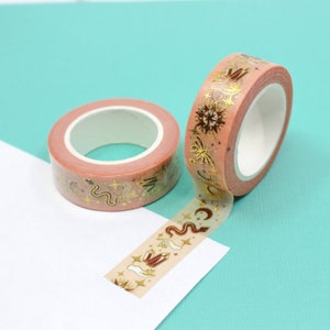 Himmlische Symbole Washi Tape, Mystisches Symbol Folienband, New Age Washi Tape, Spirituelle Symbole Washi | AGB und Widerrufsbelehrung R-AL122-15