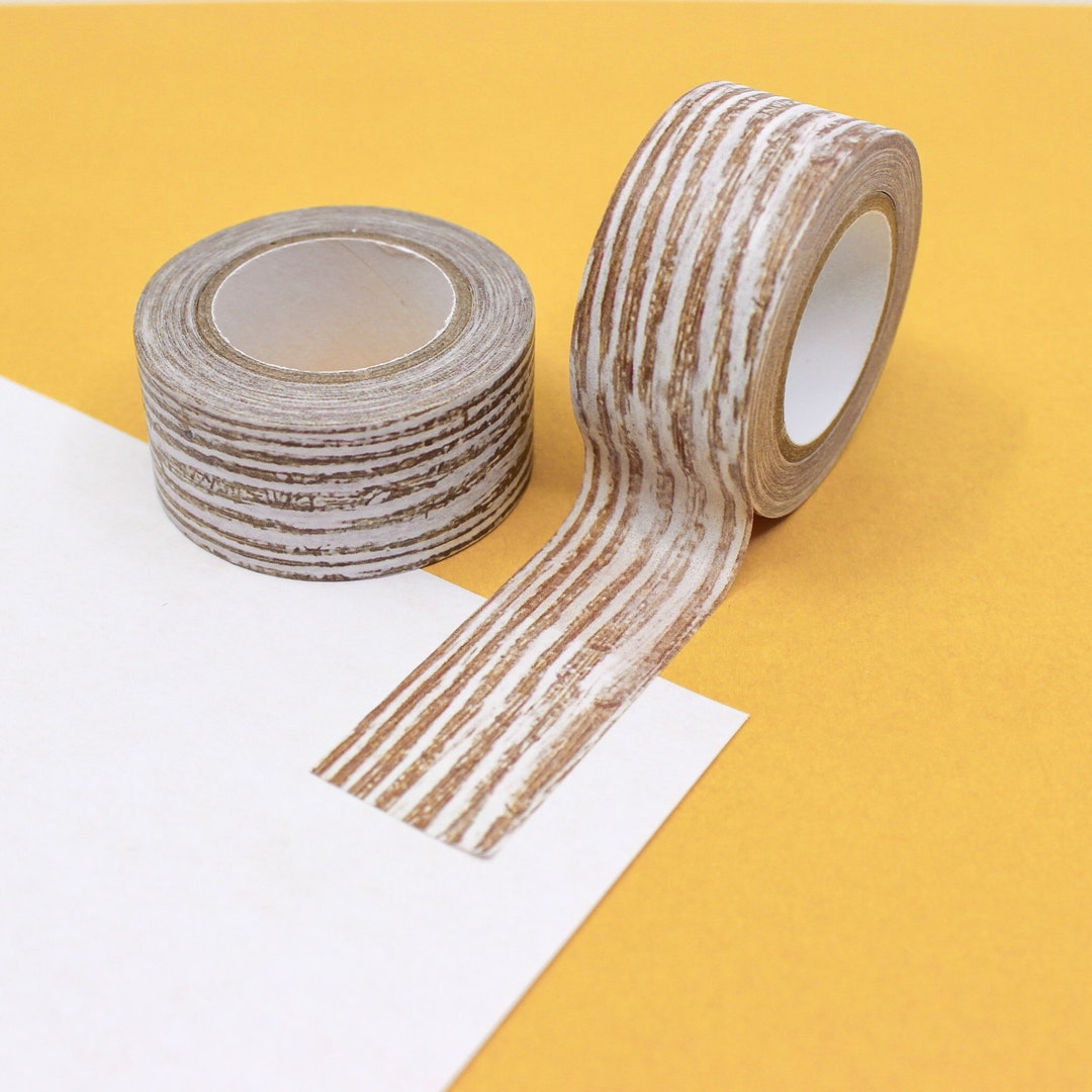 Brown and White Wood Grain Washi Tape, Light Brownish Wood Grain Home