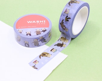 Sea Otters Washi Tape, Adorable Playful Otter Washi, Animal Lover Tapes, Cute Animals Planner Tapes & Stickers | BBB Supplies | R-RGW046