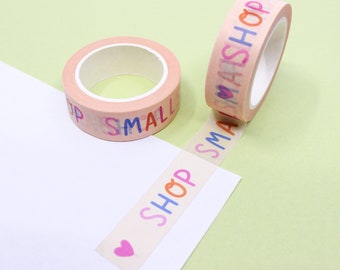 Shop Small Hearts Washi Tape, Shop Small Women Owned Business  Craft Tape, Shop Small Holiday Slogan Washi Tape | BBB Supplies| R-RNA-010