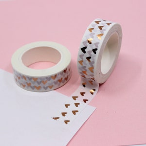 Valentine Gold Foil Washi Masking Tape Set for Planners Journals Scrapbook  Cards, Skinny Washi Decorative Tape, Hearts Washi Tape 