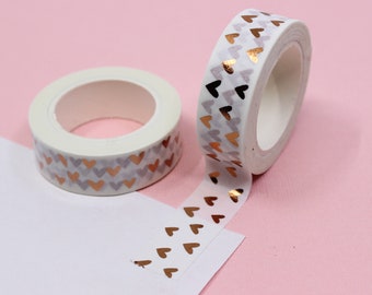 Gold Foil Heart Washi with Hand Painted Look, Cute Heart Washi tape, Love Wedding & Anniversary Craft Supplies | BBB Supplies | R-AL051