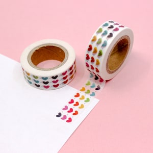 Gradation Multi Color Cute Multi Heart Pattern Washi Tape, Ombre Hearts Washi Tape, Colorful Hearts Love Valentine | BBB Supplies | R-ZH1557