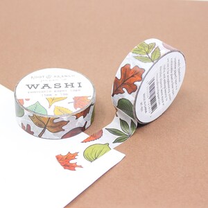 Autumn Leaf Washi Tape, Fall Leaves Paper Tapes, Fall Colors Tree Leaf Tape, Falling Leaves Pattern Stickers & Planner Tapes  | R-RRB014