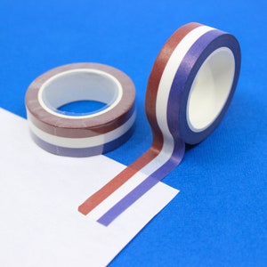 Red, White and Blue America Stripe, Fourth of July Washi Tape, American Stripe Tape, Independence Day Washi Tape | BBB Supplies | R-GH483