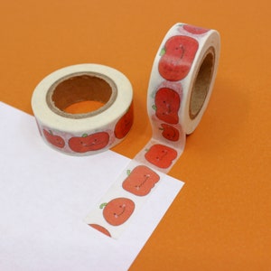 Ruban adhésif en washi citrouille mignonne avec un motif d'automne sourire, Washi d'Halloween citrouille ludique, Washi pour professeur de la rentrée | Fournitures BBB | R-ZH2079