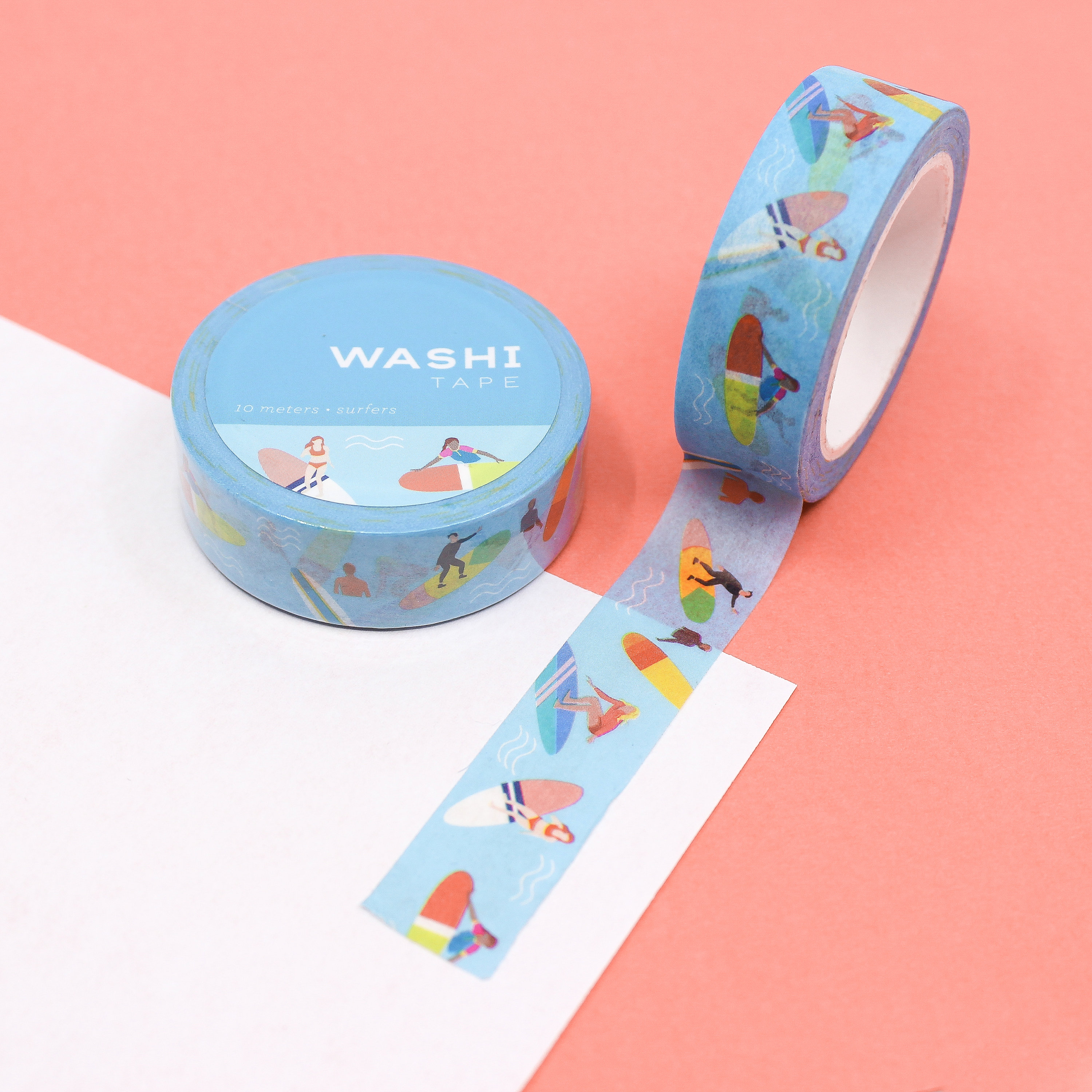 Cute Surfers Pattern Washi Tape, Male and Female Surfers Paper