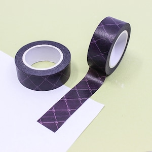 Preppy Purple Plaid Pattern Washi Tape, Burgundy Diamond Decorative Pattern Journaling Washi Tapes and Stickers | BBB Supplies | R-M101