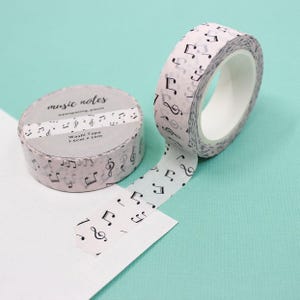 Tan & Black Elegant Music Notes Washi Tape, Music Teacher Tapes, Musical Paper Tape, Art and Music Lovers Washi | BBB Supplies | R-RPP055