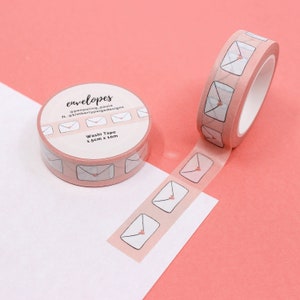 Fita Washi de envelope de carta branca, Washi de envelope de carta de amor, fita de papel de envelope de correio tradicional, fita de diário | Suprimentos BBB | R-RPP018