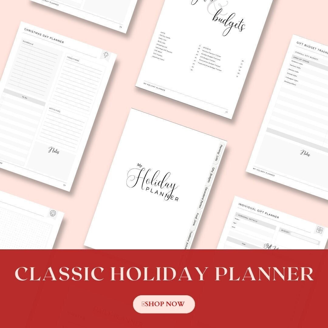 Christmas Planner Printable, Holiday Planner, Gift Budget Planner, Xmas ...