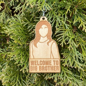 Julie Chen Big Brother Wooden Ornament - Minimalist Design