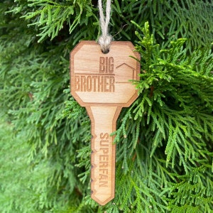 Wooden Big Brother Key Ornament