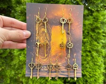 The Magicians 7 Golden Keys Earring Set
