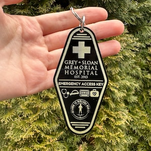 Grey’s Anatomy TV Show - Grey Sloan Memorial Hospital Key Keychain - Black & Gold Edition