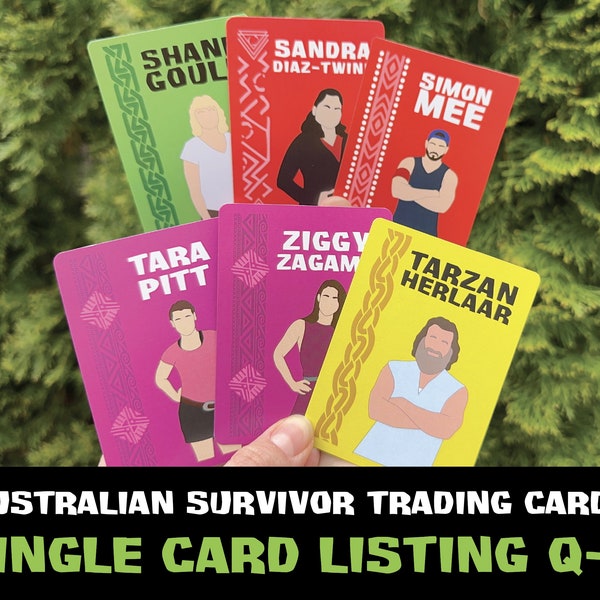 Australian Survivor Trading Cards - Single Card Listing (NAMES Q-Z)