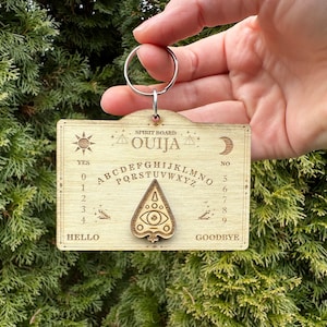 Ouija Board Keychain - XL Engraved Wood
