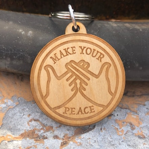 Make Your Peace Wynonna Earp Wooden Keychains