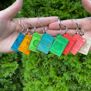 Tiny Outlander Books - Wooden Engraved & Painted - Full Series + 9th BOOK!