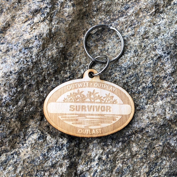 Preppers Keychains Engraved Wooden Survivor Keychains | Etsy