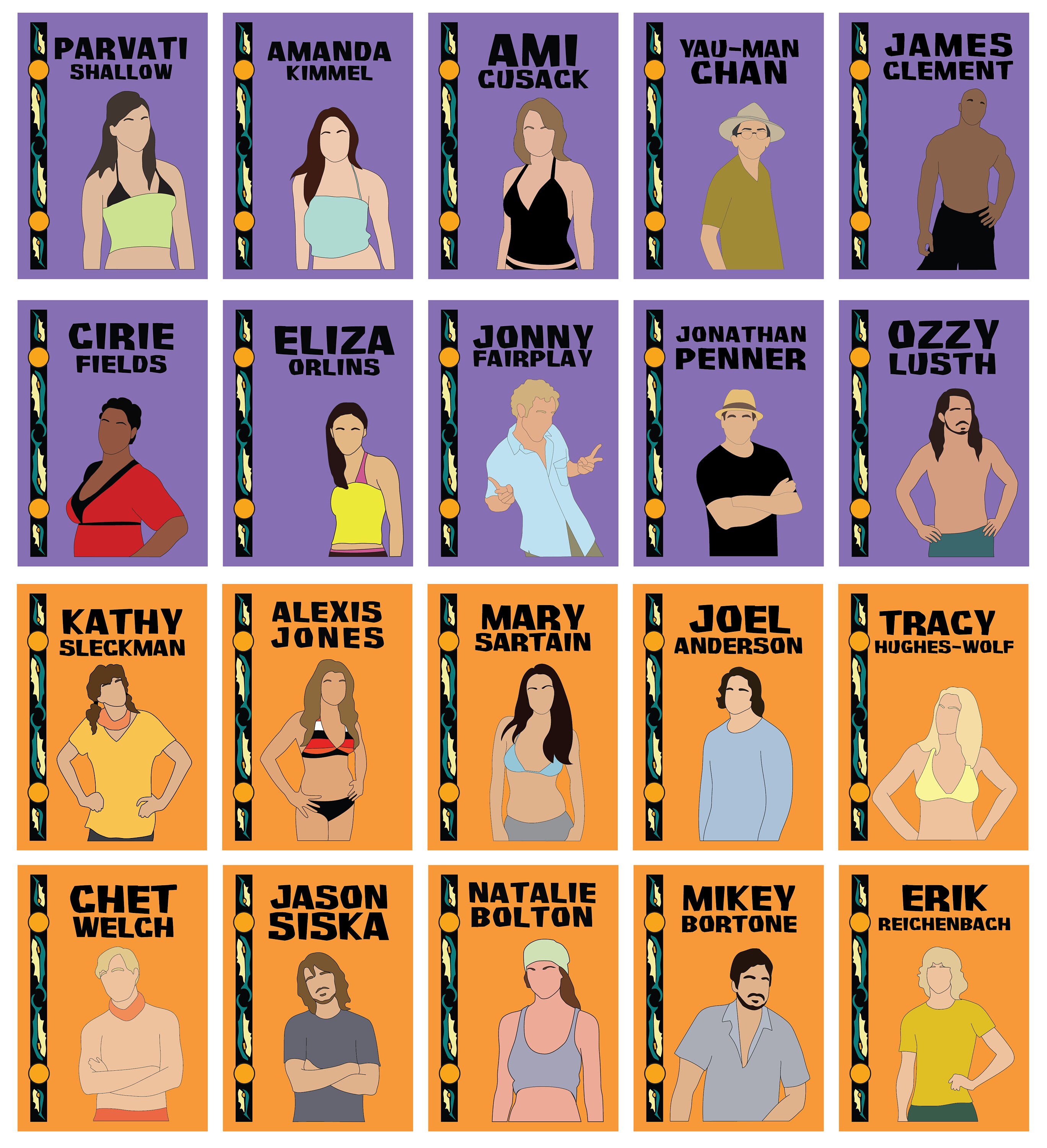 Survivor Trading Cards Season 16 Fans Vs Favorites Etsy Israel