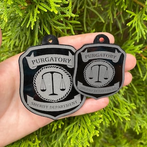 Purgatory Sheriff Department Badge Engraved Keychain
