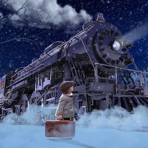 Christmas Train Digital Background | Train Digital Background | Christmas Digital Background | Composite Background